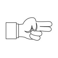 Hand showing two fingers icon vector