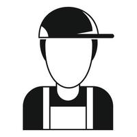 Plumber avatar icon, simple style vector