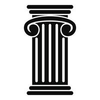 Greek pillar icon, simple style vector