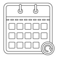 Hanging calendar icon, outline style. vector