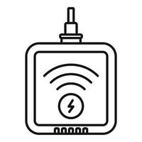 Wireless charger icon, outline style vector