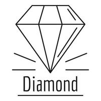 Diamond stone logo, outline style vector