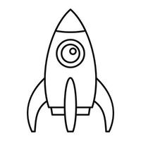 Space rocket icon, outline style vector