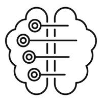 Ai smart brain icon, outline style vector