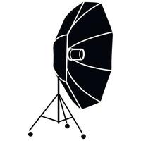 Studio flash with umbrella icon in simple style vector