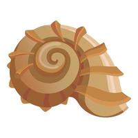 Round shell icon, cartoon style vector