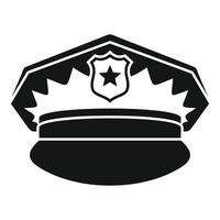 Police cap icon, simple style vector