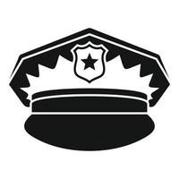 icono de gorra de policía, estilo simple vector