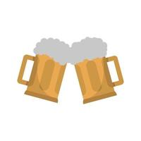 Beer mug icon, flat style. vector