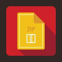 icono de archivo zip, estilo plano vector