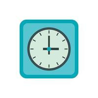 Blue table clock icon, flat style vector