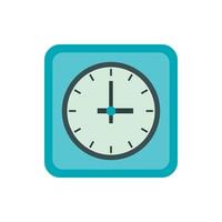 Blue table clock icon, flat style vector