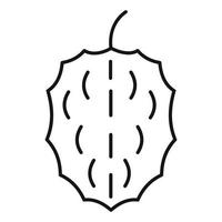 Whole soursop icon, outline style vector