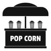 Pop corn selling icon, simple style. vector