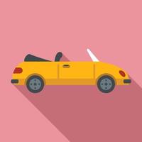 Retro cabriolet icon, flat style vector