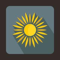 Sun icon in flat style vector