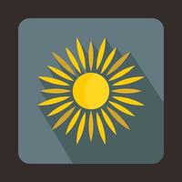 icono de sol en estilo plano vector