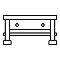 Carpenter work table icon, outline style vector