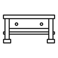 icono de mesa de trabajo de carpintero, estilo de esquema vector