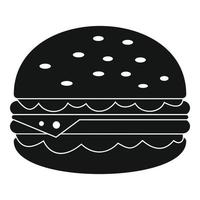 icono de hamburguesa poco saludable, estilo simple vector