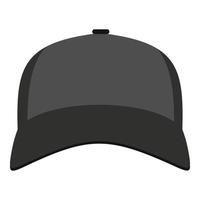 Baseball hat in front icon, flat style. vector