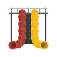 Aquapark pipe slide icon, flat style vector