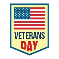 Salute veterans day logo, flat style vector