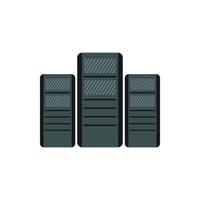 Computer system units icon, flat style vector