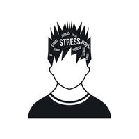 Word stress in the head of man icon, simple style vector