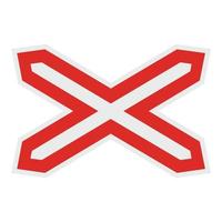 Crossed line icon, flat style. vector
