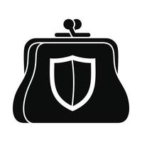 Secure purse icon, simple style vector