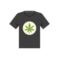 icono de camiseta de cannabis, estilo plano vector