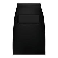 Black waist apron mockup, realistic style vector