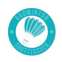 Badminton shuttlecock logo, flat style vector