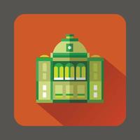 The building with the dome icon, flat style vector