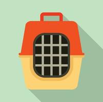 Pet travel cage icon, flat style vector