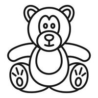 icono de oso de peluche, estilo de contorno vector