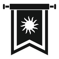 Royal knight flag icon, simple style vector