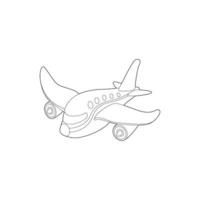 icono de avión, estilo de esquema vector