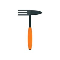 Hand rake tool icon, flat style vector