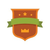 Badge crown icon, flat style vector