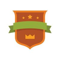 Badge crown icon, flat style vector