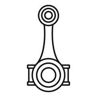Piston connecting rod shaft icon, outline style vector