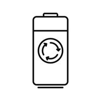 Recycle battery icon, outline style vector