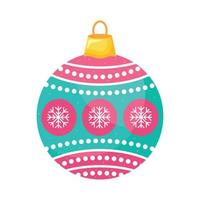 christmas ball with snowflakes vector