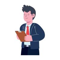 businessman with clipboard document vector