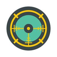 icono de radar de objetivo de la policía, estilo plano vector