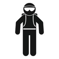 Skydiver ready for jump icon, simple style vector
