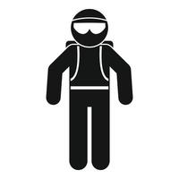 Skydiver ready for jump icon, simple style vector