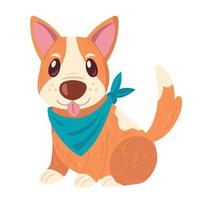 cute dog with kerchief vector